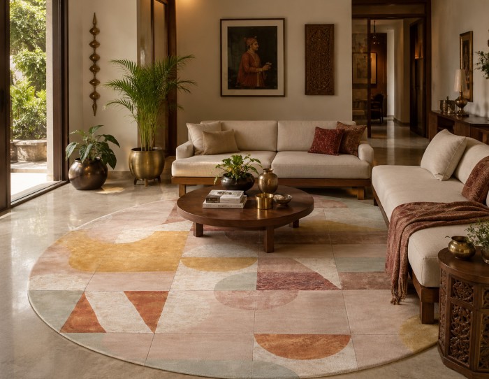 wool and bamboo silk hand knotted carpet